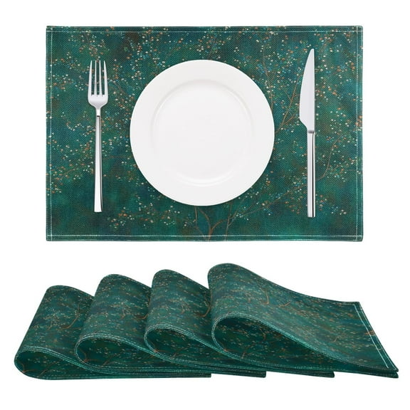 Blossom Branches Reversible Placemat Non Slip Coffee Mat 18x12 Inch for Dining, Kitchen, Coffee