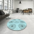 thumbnail image 4 of Ahgly Company Machine Washable Indoor Rectangle Transitional Electric Blue Area Rugs, 3' x 5', 4 of 7