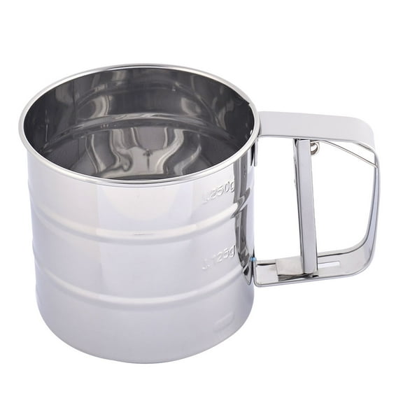 Kitchen Metal Trigger Handle Sugar Flour Sifter Mesh Shaker Strainer 250ml