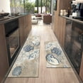 thumbnail image 5 of Nautical Kitchen Rugs Set 2,Ocean Theme Kitchen Rugs and Mats Non Skid Washable,Beach Kitchen Decor and Accessories, Tropical Seashell Runner Rugs(17"x47"+17"x30"), 5 of 6