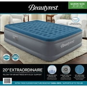 Beautyrest Extraordinaire 20” Queen Size Air Mattress with Built-in Pump - Blow-up Mattress Best for Camping & Guests,
