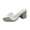 Green, variant on Women's Clear Rhinestones Square Open Toe Block Heeled Sandals Dressy Slip On Casual Porm Wedding Pumps Shoes