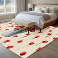 thumbnail image 4 of Area Rug for Living Room, Red Tulip Flowers Non-Slip Indoor Large Carpet for Bedroom/Dining Room, Spring Floral Vintage Drum Country Yellow Washable Low-Profile Rectangle Floor Runner Rugs - 6 x 9 Ft, 4 of 8
