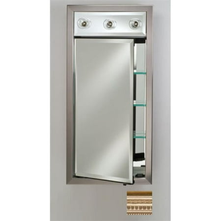 - Afina Corporation SD-LC1740RROMPW 17x40 Contemporary Integral Lighted Single Door - Roman Pewter