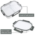 thumbnail image 3 of Un recipiente de vidrio para preparación de comidas, 2 compartimentos, recipiente de vidrio para almacenamiento de alimentos, 3 of 4