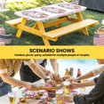 thumbnail image 6 of Happy Eatser Table Cloths for 4 Foot Rectangle Tables, Spring Flowers Colorful Eggs Pastoral Butterfly Patio Waterproof Elastic Fitted Tablecloths, Washable Rectangular Table Cover for Camping, 6 of 8