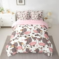 thumbnail image 2 of jejeloiu Cute Cartoon Cow 7-Piece Twin Bedding Sets,Kawaii Milk Cattle Bedding Comforter Set,Pink Gray White Sheet Sets For Girl Teens,Luxury Bedroom Decor Reversible, 2 of 8