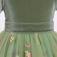 thumbnail image 5 of IDOPIP Flower Girls Dress Fall Winter Long Sleeve Embroidery Velvet Tutu Dress Wedding Pageant Ball Gown, 5 of 9