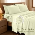 thumbnail image 3 of Lux Decor&nbsp;Full&nbsp;Bed Sheets - 6 Piece Ultra-Soft Microfiber&nbsp;Sheets Set, Deep Pocket Fitted Sheet, Flat Sheet & 4 Pillowcases, Breathable Hotel Luxury, OEKO-TEX Certified, Vanilla, 3 of 10