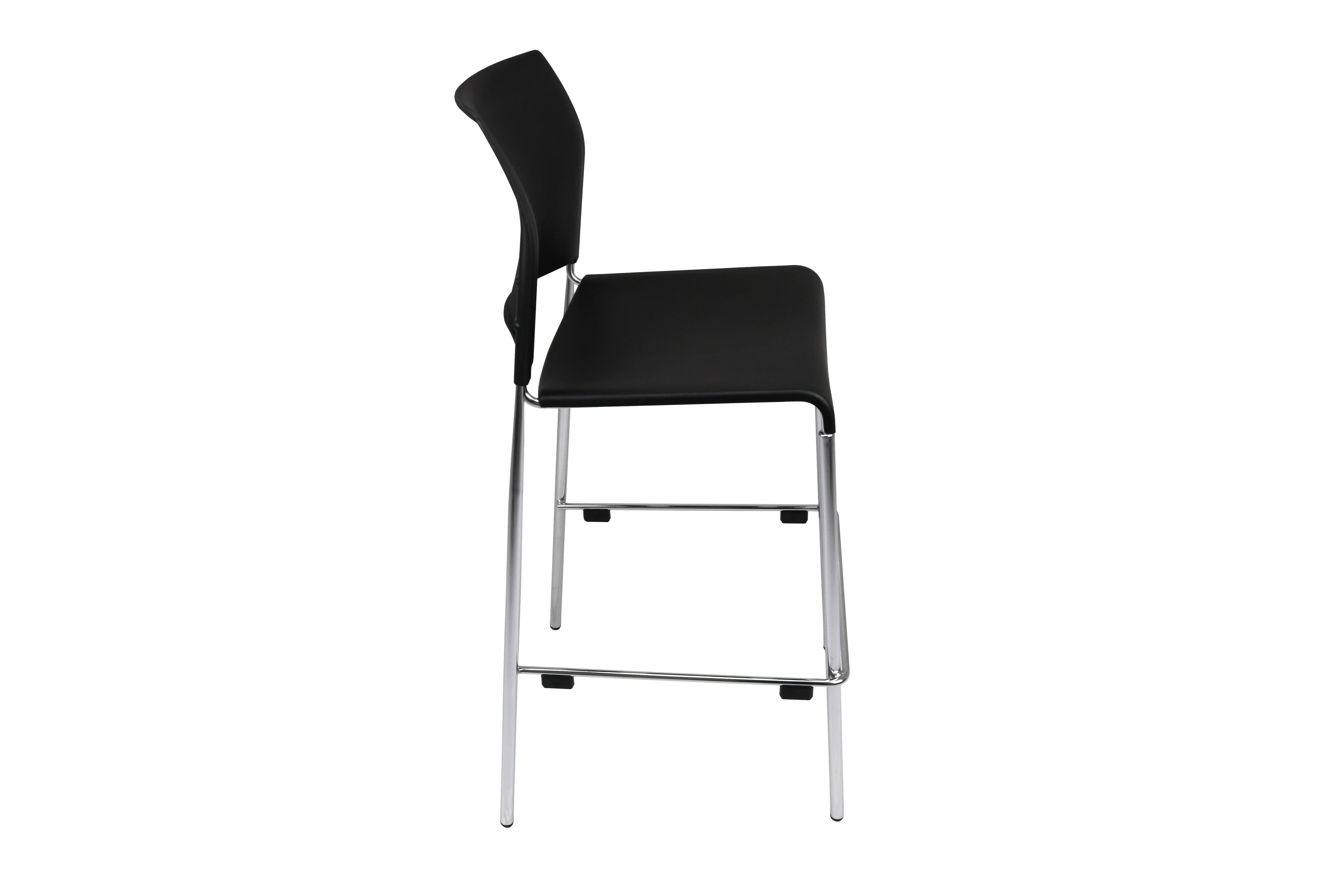 Hampden Furnishings Jody Collection Black Plastic Stackable Bar Stools, 30-Inch, Pack of 4