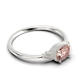 thumbnail image 2 of Gorgeous Art nouvea 1.40 Carat Oval Cut Morganite And Diamond Moissanite Affordable Engagement Ring, Dainty Morganite Wedding Ring in 925 Sterling Silver With 18k White Gold Plating Gift For Her, 2 of 3