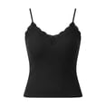 thumbnail image 5 of Elegant Lace Trim Tank Top With Built In Bra And Back Smoothing For Everyday Wear Womens Sleeveless Tee Shirts, 5 of 6