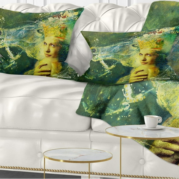 Designart Thoroughbred Horse and Woman - Animal Throw Pillow - 12x20
