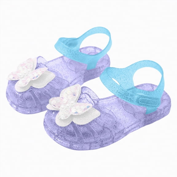 Kogui Toddler Dress Shoes Girls Girl’s Princess Shoes Jelly Sandals Toddler Cosplay Dancing Show Mary Janes Toddler/Little Kid Size 10 (Purple,Toddler 10)