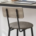 thumbnail image 6 of ENYOPRO Space Saving 3-Piece Bar Table Set, Bar Height Table Set with 2 PU Cushion Chairs, Wooden Top & Stainless Steel Base –Gray, 6 of 12