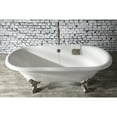 thumbnail image 4 of Aqua Eden VCTDE7232NL8 72-Inch Cast Iron Oval Double Ended Clawfoot Tub (No Faucet Drillings) in White/Brushed Nickel, 4 of 8