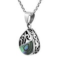 thumbnail image 4 of Ocean Teardrop Filigree Waves Abalone Shell on Sterling Silver Necklace, 4 of 6