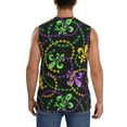 thumbnail image 4 of Easygdp Mardi Gras6 Men's Breathable Tank Tops Sleeveless Sporty T Shirts for Basketball, Mountaineering, Bodybuilding -Medium, 4 of 8