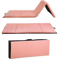 PayLessHere Pink Gymnastics Mat - Foldable PU Leather for Tumbling, Yoga Indoor/Outdoor