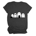 thumbnail image 5 of Yuncity Halloween Shirts For Women Ghosts Graphic Print Tees Summer Crew Neck Short Sleeve Casual Stylish Outdoor Athletic Tops Size L Grey, 5 of 5