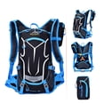 thumbnail image 3 of Sac à Dos Extérieur Léger en Nylon Résistant à l'Eau 18L avec Sangles Réfléchissantes et Logo pour Cyclisme, Randonnée - Design Unisexe, Comprend une Housse de Pluie, Idéal pour une Conduite de Nuit Sécurisée, Sans Sac d'Eau (Bleu), 3 of 6