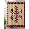 thumbnail image 2 of Christmas Snowflake Shower Curtain Set ，Waterproof Fabric Shower Curtains Retro Red and Black Buffalo Plaid Shower Curtains for Bathroom,Bathroom Decor 36"x72", 2 of 6