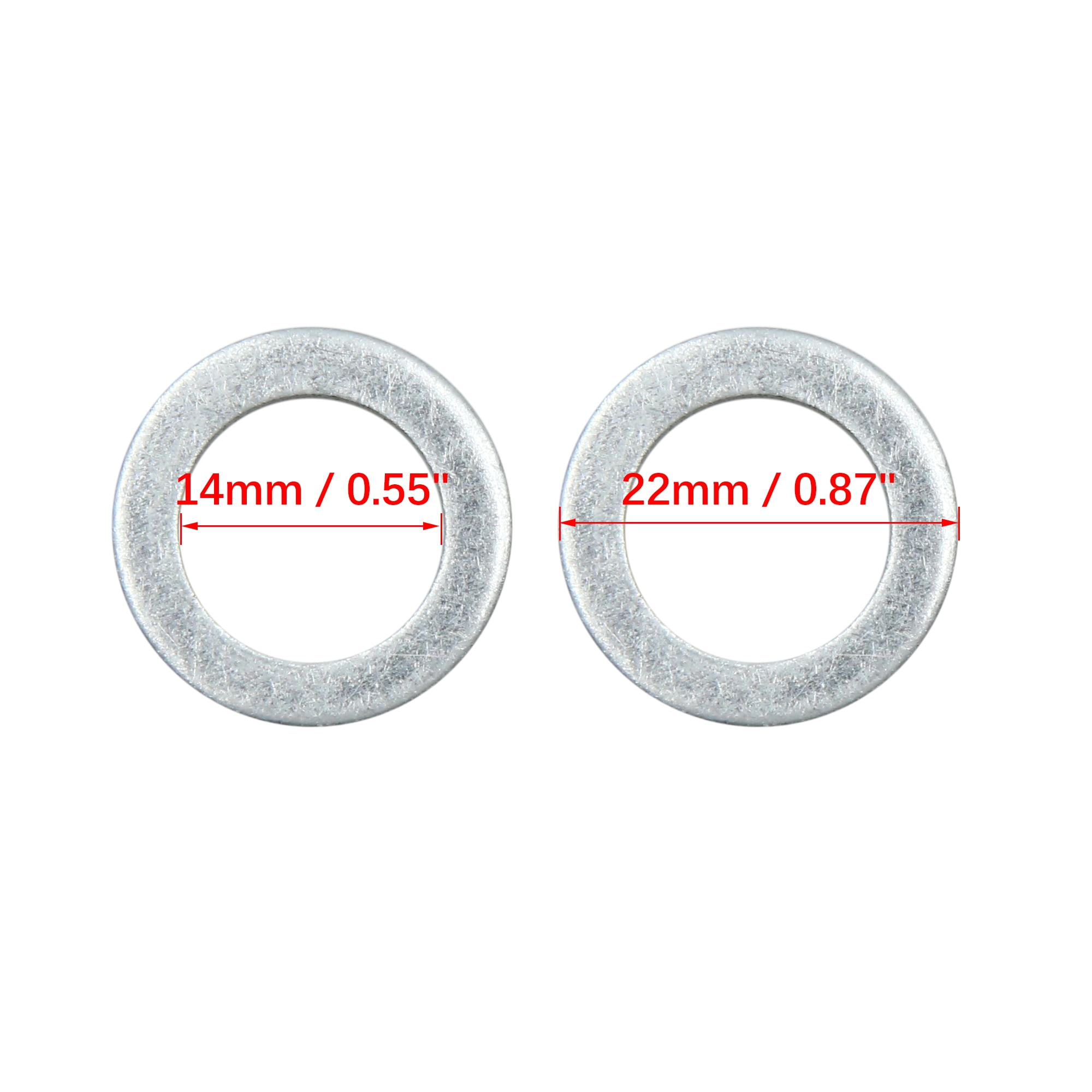 Unique Bargains 20pcs Engine Oil Crush Washers Drain Plug Gaskets Aluminum Alloy for Car 14mm ID. 22mm OD.
