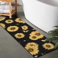 thumbnail image 2 of Black Sunflower Butterfly Pattern Bathroom Rugs Mat,Non Slip Microfiber Bathroom Rug,Rubber Backing,Soft Bathroom Mats for Bathroom Floor,Tub and Shower,47x17in(120x43cm), 2 of 5