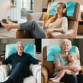 thumbnail image 7 of SCRAWLGOD Marble Print Cyan 2 Piece Non Slip Recliner Headrest Protector Washable PU Leather Sofa Headrest Covers for Sofa,Office Chair,Theater Seat, 17x27 in, 7 of 7