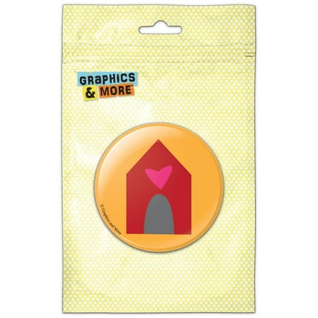 

Dog House with Heart Refrigerator Button Magnet