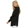 thumbnail image 2 of YELETE Women’s Loose Fitting Long Sleeve Top, Black M, 2 of 4