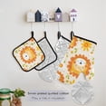 thumbnail image 5 of Cute Lion Face and Flower 5 Pcs Kitchen Set Heat Resistant Oven Mitts and Non-Slip Pot Holders with Adjustable Cooking Apron, 5 of 6