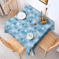 thumbnail image 2 of Light Blue Christmas Snowflake Pattern Square Tablecloth,Waterproof Square Table Cover,Wipeable Spillproof Washable Table Cover for Home Kitchen Party Decor 52"x52"(132x132cm), 2 of 6