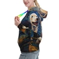 thumbnail image 2 of Daiia Vintage Starry Sky Labrador A Pattern Women's Fashion Hoodies & Sweatshirts with Kangaroo Pocket Hooded Sweatshirt with Eye-catching Drawstrings-Medium, 2 of 7