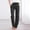 #7-Black, variant on Pntutb Women's Casual Cotton And Linen Solid Drawstring Elastic Waist Long Straight Pants Clothes