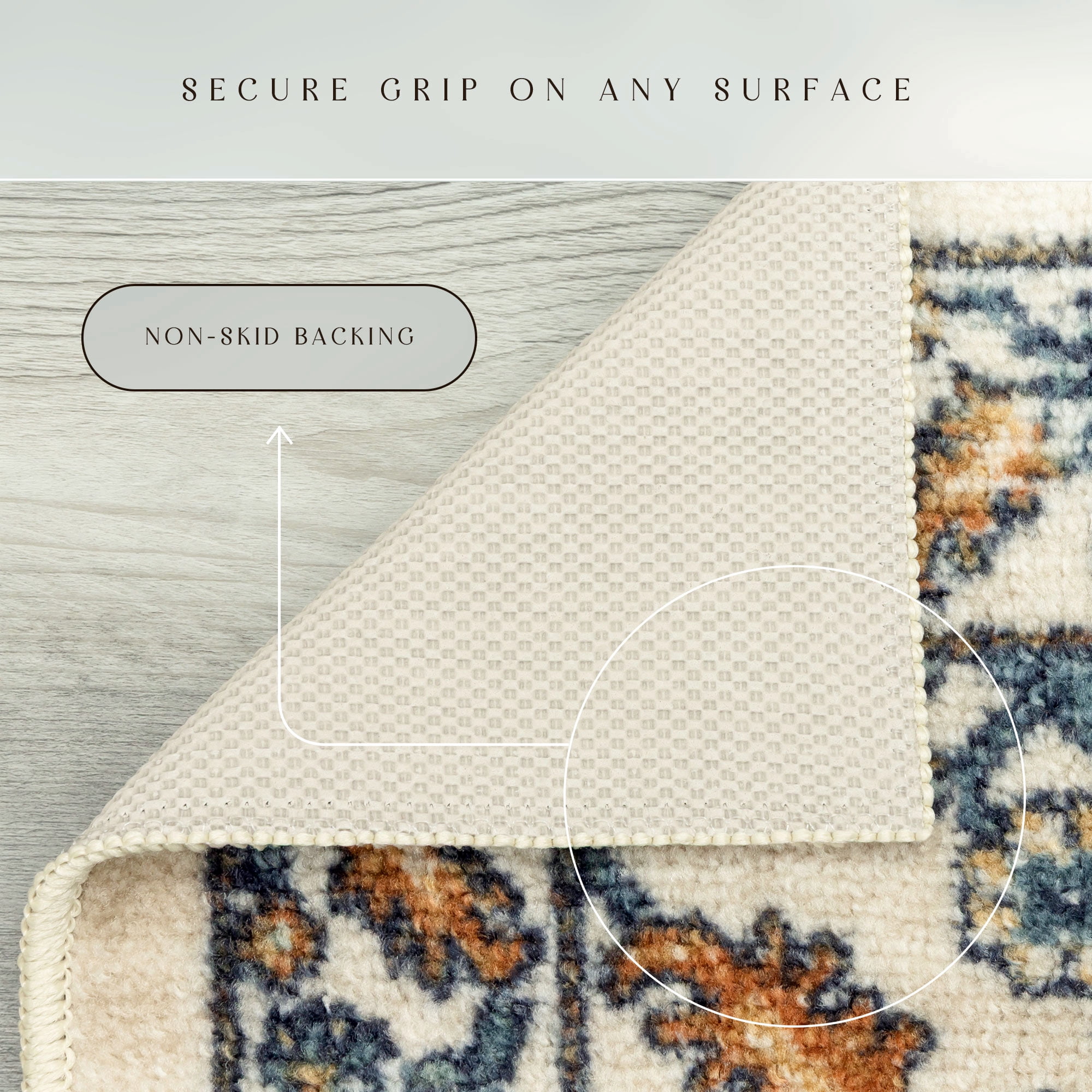 Maples Rugs Benton Transitional Floral Beige Washable Entryway Area Rug, 1'8 x 2'10