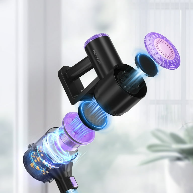 PrettyCare Cordless Stick Vacuum Cleaner, 25Kpa Suction, Carpet