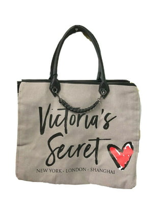  Victoria's Secret PINK XL Iridescent Silver Canvas Shopper Tote  Bag, 22 x 16 x 6 : Clothing, Shoes & Jewelry