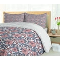 thumbnail image 5 of Ambesonne Floral Country Duvet Cover Sets, Striped Botany Theme, 2-Queen, Pale Blue and Blush, 5 of 6