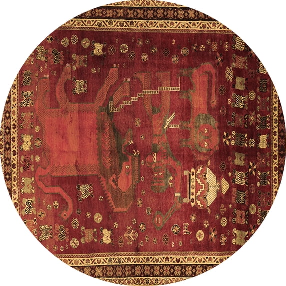 Ahgly Company Indoor Round Animal Brown Traditional Area Rugs, 6' Round