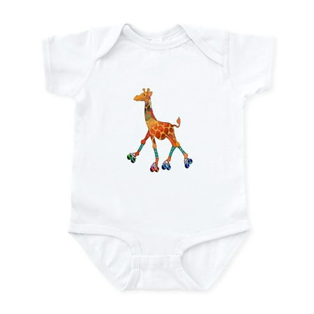 

CafePress - Roller Skating Giraffe Body Suit - Baby Light Bodysuit Size Newborn - 24 Months