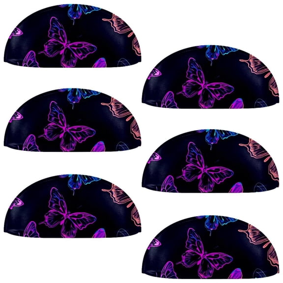 PhooArto 6 Pcs Cup Drawer Pulls, Neon Butterflies Pattern Shell Shape Handles Cabinet Knobs for Dresser Cupboard Closet Wardrobe with Screws