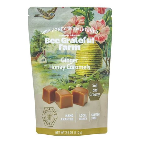 Bee Grateful Farm Honey Caramels  Ginger-3.9 oz