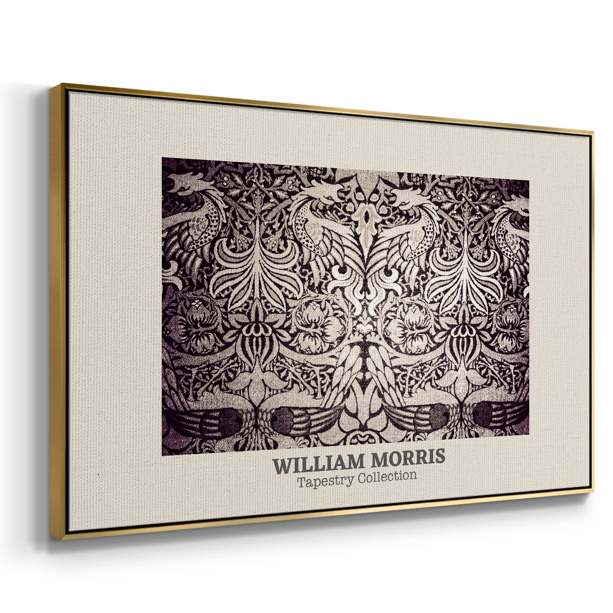 Vintage Abstract Print-XXXVI Framed in Gold Wood Gallery Wrapped Canvas 17 in. x 25 in.