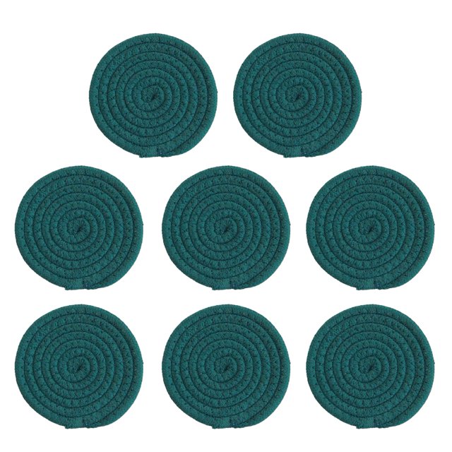 Hyasfey 8Pcs Cotton Woven Drink Coasters Absorbent Coasters for Coffee Table Braided Coasters Heat-Resistant Table Protection Mat for All Cups