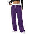 thumbnail image 2 of Endives Women's Sweatpants Baggy Pants Casual Fashion Patchwork Color Drawstring Wide Leg Casual Pants 2025, 2 of 5