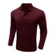 thumbnail image 4 of Blusa y camisa de manga larga con cuello vuelto para hombre, informal, con estampado de rayas, de poliéster, 4 of 6