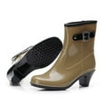 thumbnail image 3 of Tejiojio Punk Style Mid Snow Boots Women's Non-Slip Rain Boots High Heel Water Shoes, 3 of 3