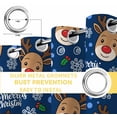 thumbnail image 4 of Christmas Navy Blackout Curtains for Bedroom, Xmas Cute Elk Winter Leaves Cartoon Snowflake Thermal Insulated Kitchen Drapes with Grommets, Light Blocking Window Treatment, 2 Panels 52" x 84", 4 of 7