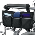 thumbnail image 2 of Bolsa de almacenamiento lateral para silla de ruedas al aire libre, bolsa organizadora con bolsillo para reposabrazos, 2 of 8